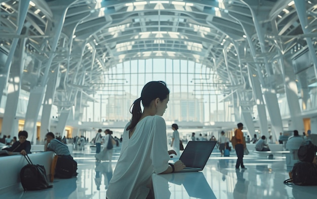 繁忙的机场货运区